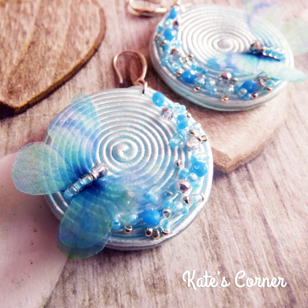Light blue butterfly earrings