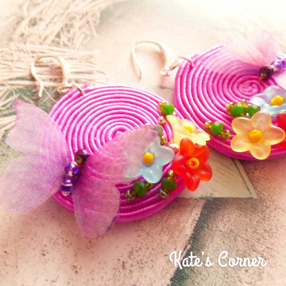 Pink Butterfly Eearrings