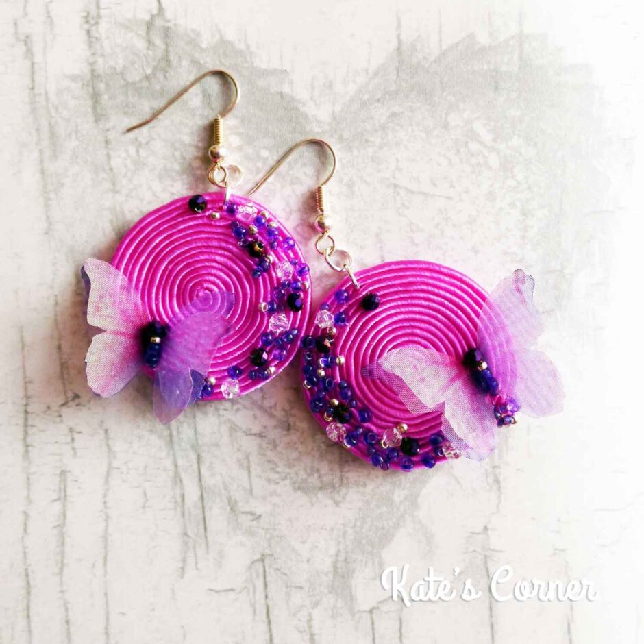 Pink Butterfly Eearrings