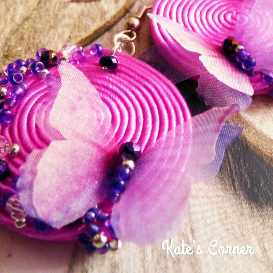 Pink Butterfly Eearrings
