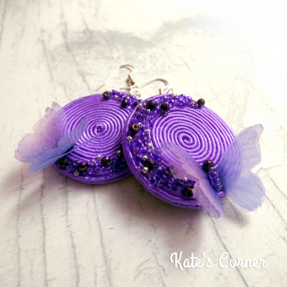 Purple Butterfly Eearrings